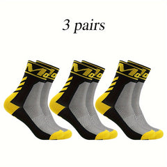 Men's Mid Crew Sport Socks, Breathable & Comfy, 3 Pairs