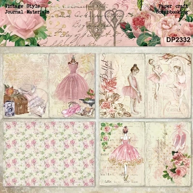 A5 Ballet Pattern Paper DIY Photo Album Scrapbook
