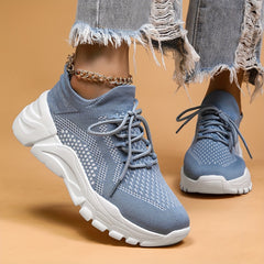 Women's Mesh Tennis Sports Shoes Thick Bottom Travel Walking Shoes