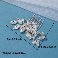 Crystal Bride Wedding Hair Comb with Rhinestone Accents