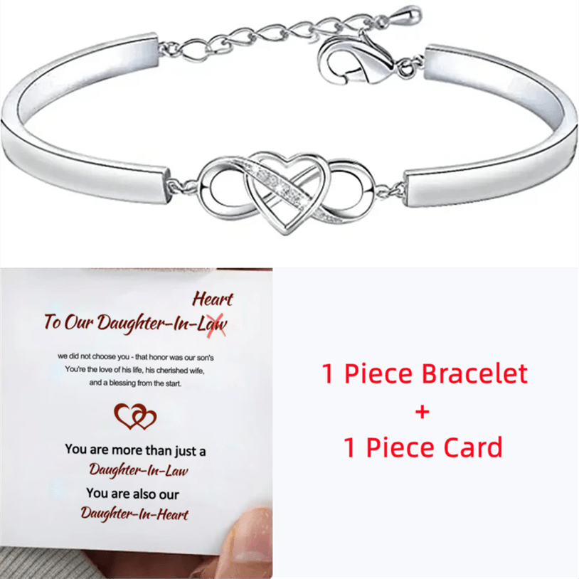 Heart Infinity Bangle Bracelet Gift for Daughter In Law