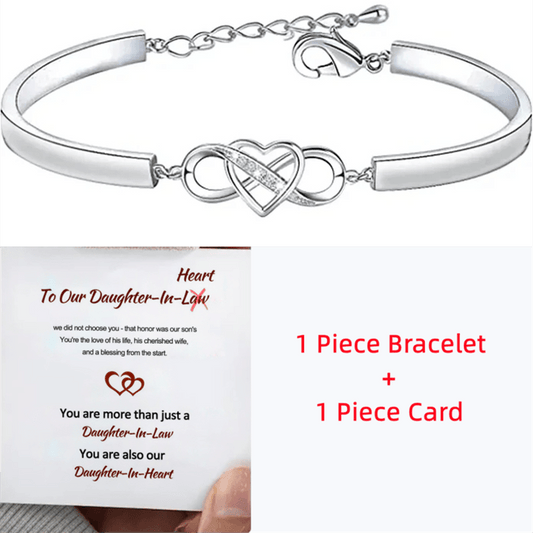 Heart Infinity Bangle Bracelet Gift for Daughter In Law