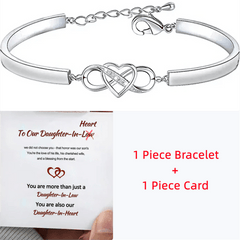Heart Infinity Bangle Bracelet Gift for Daughter In Law