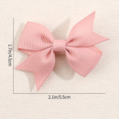 24pcs Colorful Ribbon Bow Hair Clips Set for Girls