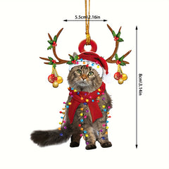 Maine Coon Cat Christmas Hat Reindeer Mirror Accessory