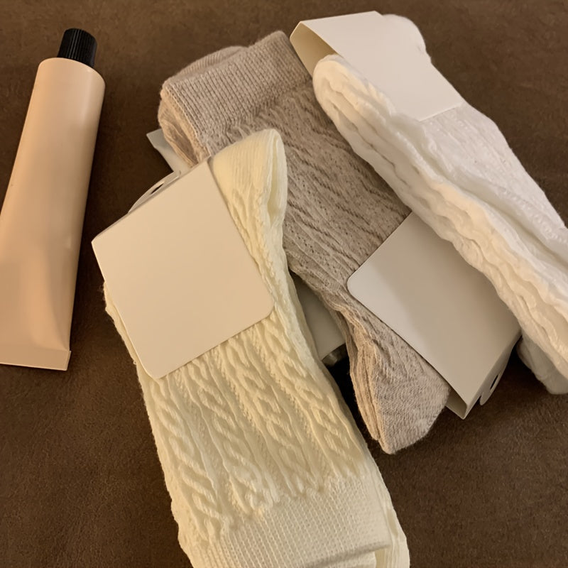 5 Pairs Twist Textured Socks Women's Stockings