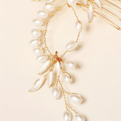 Alloy Leaves Bridal Hair Comb Insert Comb