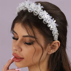 Crystal Beads Hair Hoop Headdress Bridal Wedding Veil Dress