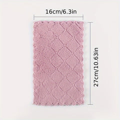 Car Wash Towel Absorbent Coral Fleece Kitchen Dish Cloth Scouring Pad
