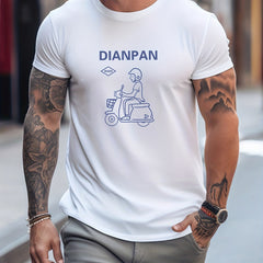 Men's Printed Leisure Sports T shirt Casual Stretch Round Neck Tee Shirt