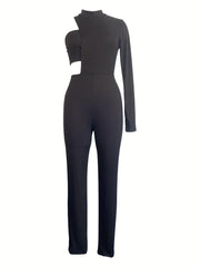 Sexy One Shoulder Bodycon Jumpsuit & Tube Top Set