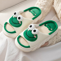 Women's Frog House Slippers Soft Sole Anti-slip Warm Plush Home Shoes