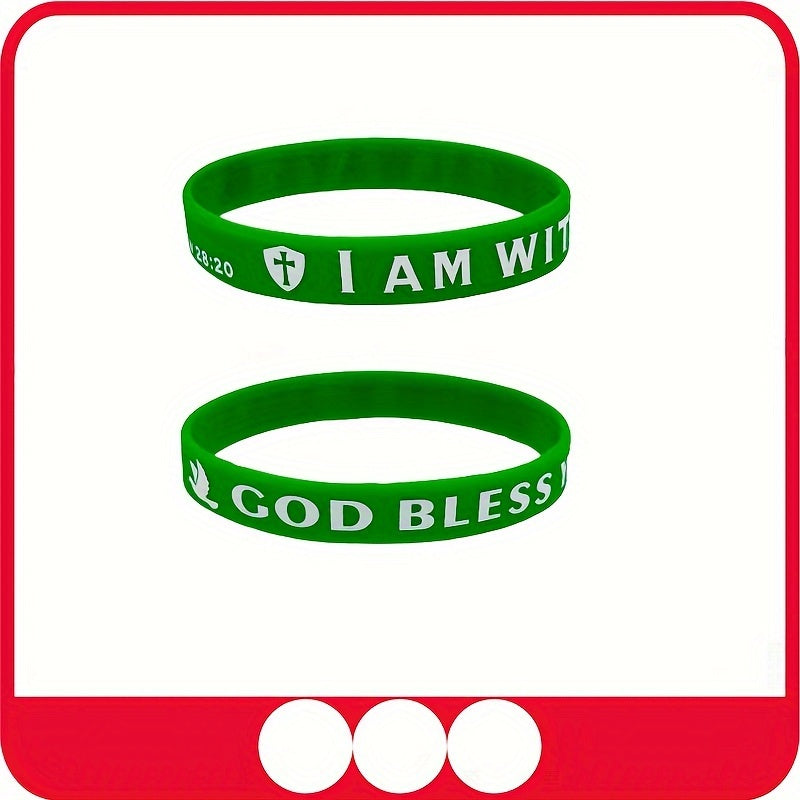 Minimalist Team Wishes & Blessings Slogan Silicone Bracelet Wrist Strap