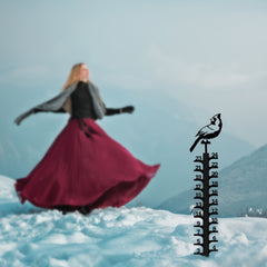 Courtyard Metal Snow Gauge Garden Large Iron Snowfall Measuring Rod