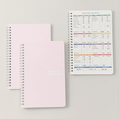 Pink PVC Hardcover Budget Planner Monthly Finance Tracker Undated Budget Book