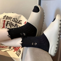 5 Pairs Ripped Street Socks Hollow Out Breathable Women's Stockings