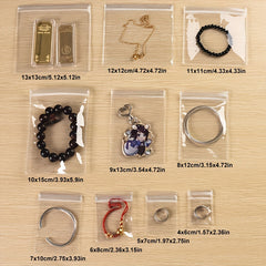 50Pcs Anti Oxidation Jewelry Storage Bags PVC Transparent Sealed