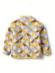 Girls Fleece Heart Printed Zipper Jacket for Outdoor