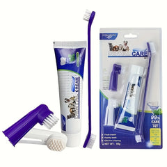 Pet Cleaning Set: Dog Toothpaste, Double-Headed Toothbrush, Finger Cover Brush