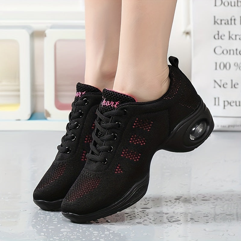 Women's Letter Embroidered Dance Shoes Comfortable Sneakers