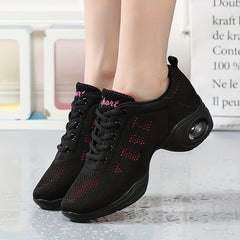Women's Letter Embroidered Dance Shoes Comfortable Sneakers