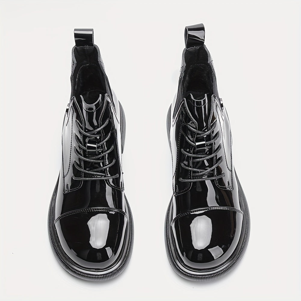 Women's Chunky Heel Lace Up Boots Thermal Sided Boots