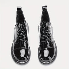 Women's Chunky Heel Lace Up Boots Thermal Sided Boots