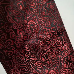 Jacquard Brocade Damask Fabric Red Handbag Sewing Cloth Tela 35 4x29 5in