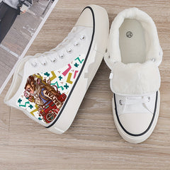 Girl's Cartoon High Top Skate Shoes Cute Non Slip Sneakers