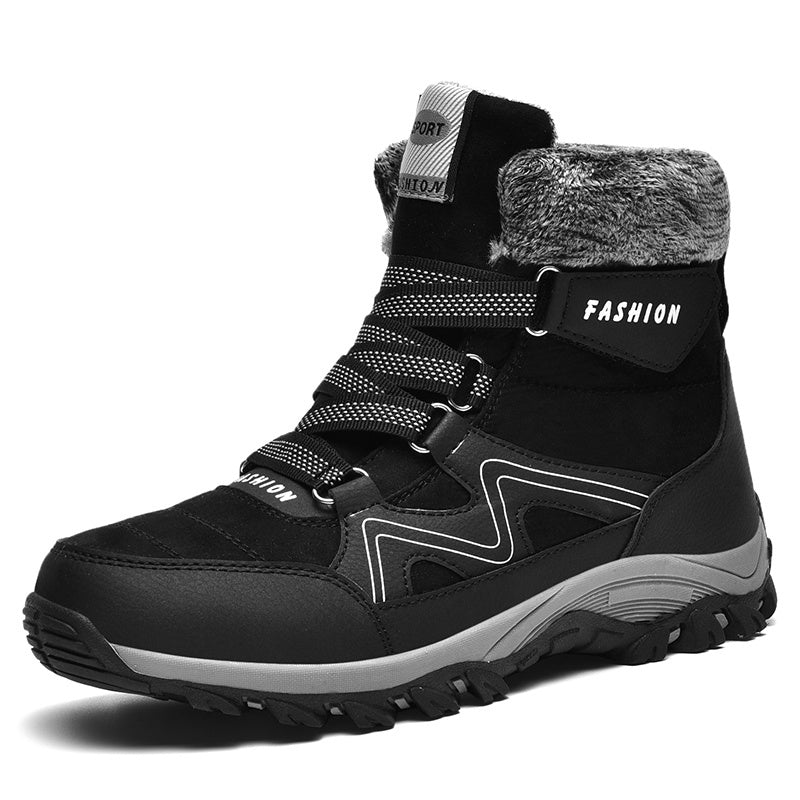 Men's Warm Plush Snow Boots Outdoor Cold Weather Hiking Boots