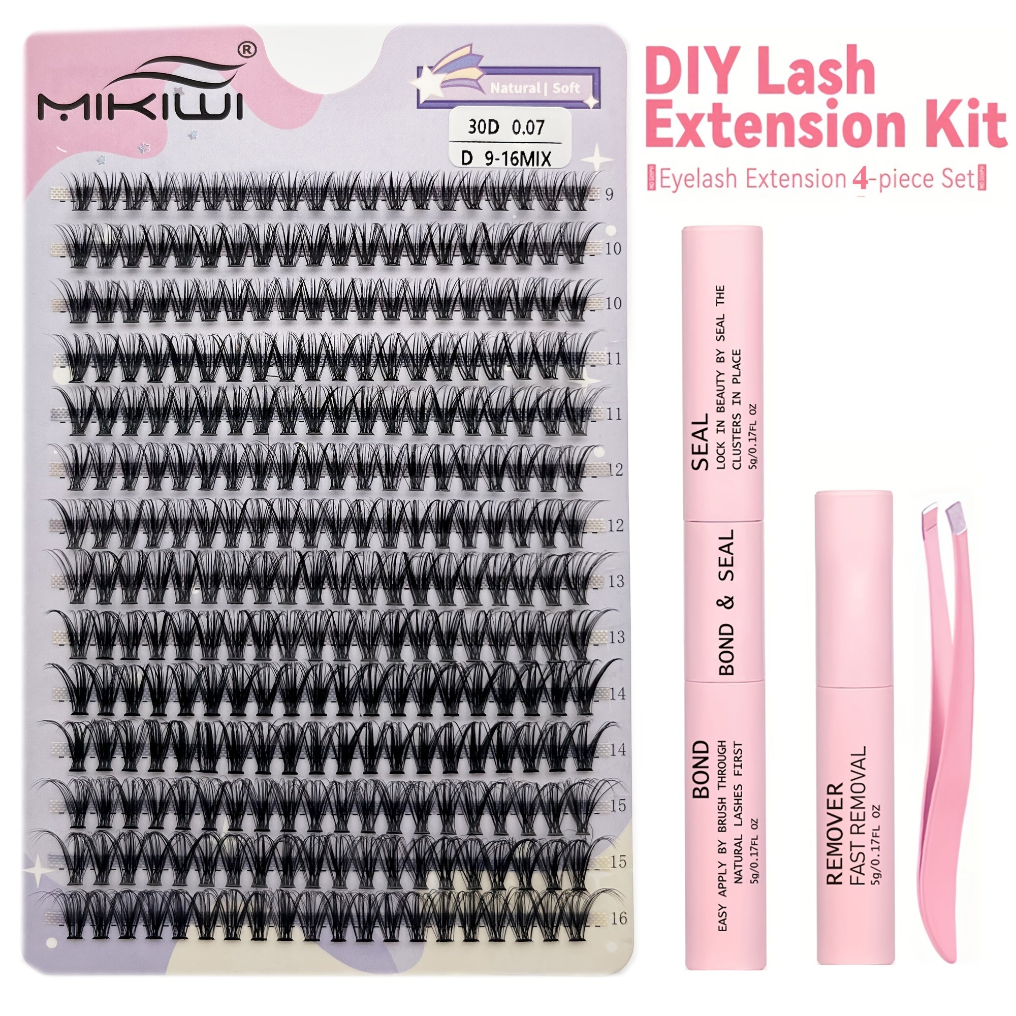 280pcs Soft Natural D Curling Individual Cluster Lashes for Eyelash Extensions
