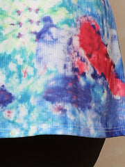 Tie Dye Cut Out Round Neck Tank Top