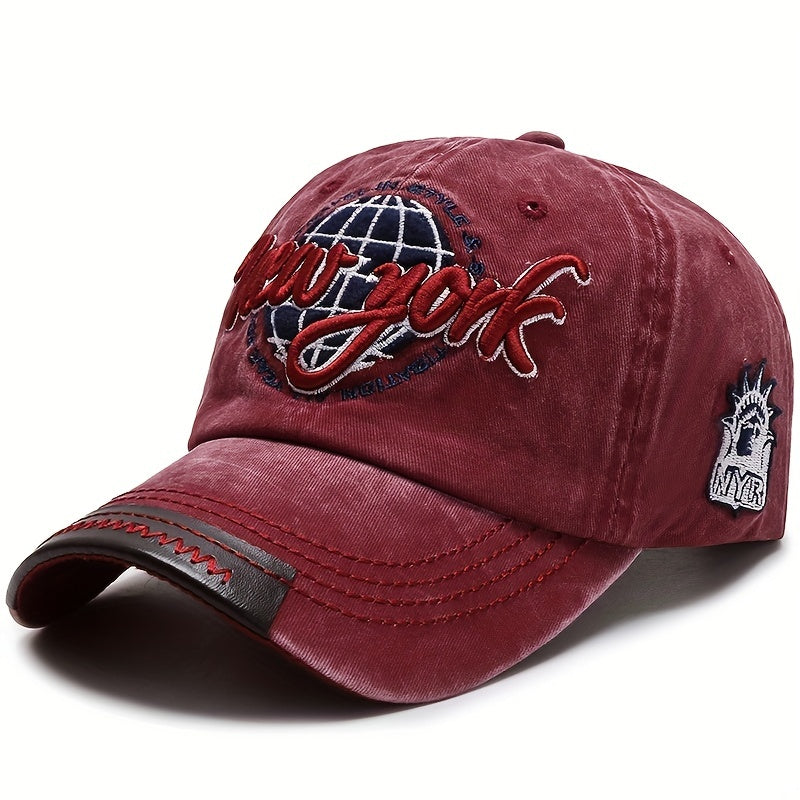 Distressed Letter Embroidery Baseball Cap for Men and Women