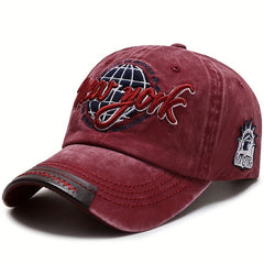 Distressed Letter Embroidery Baseball Cap for Men and Women