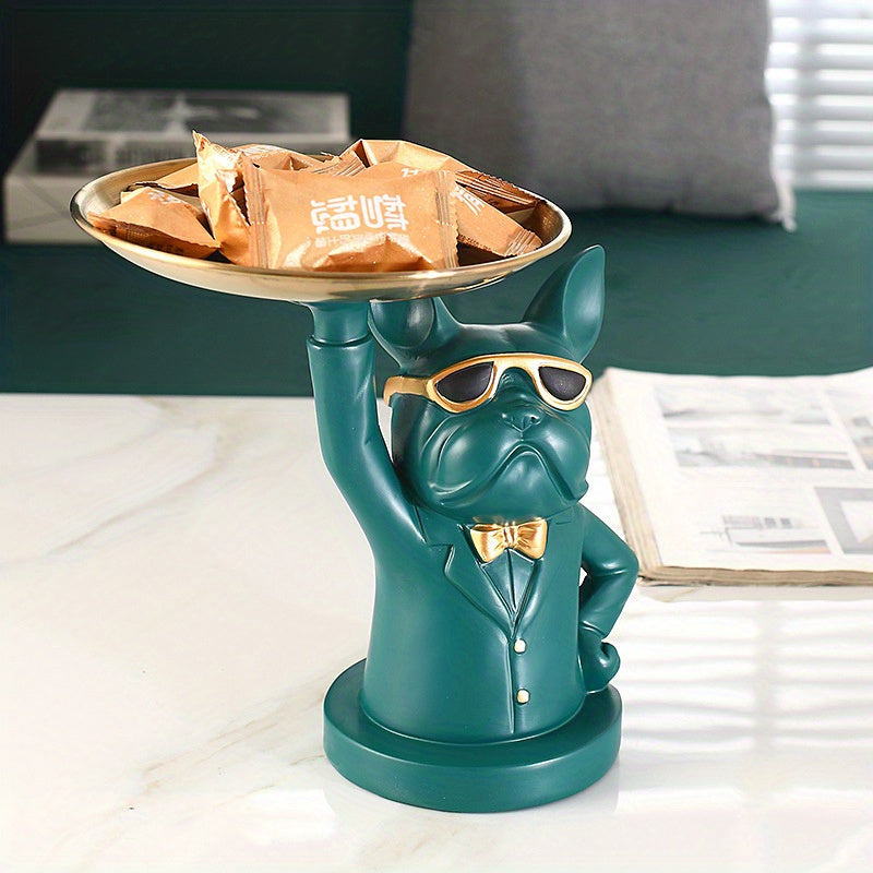 Bulldog Dog Resin Storage Tray Home Office Decoration Props