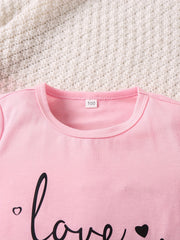 LOVE Print Matching Cami Top and Shorts Set for Siblings