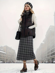 Women's Lightweight Sleeveless Puffer Vest for Winter Sports