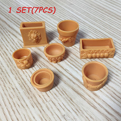 7pcs Bonsai Flower Pot Set Fairy Garden Decor