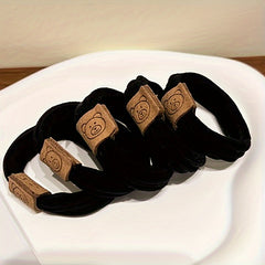 5pcs Little Bear Hair Rope Elastic Headband Thick Hair Ties