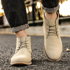 Men's Round Toe Chukka Boots High Top Ankle Dress Boots