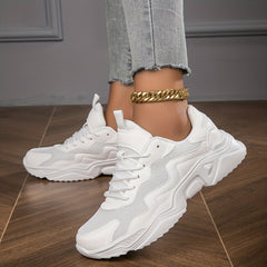 Women's Mesh Platform Sneakers Lightweight Lace Up Outdoor Shoes