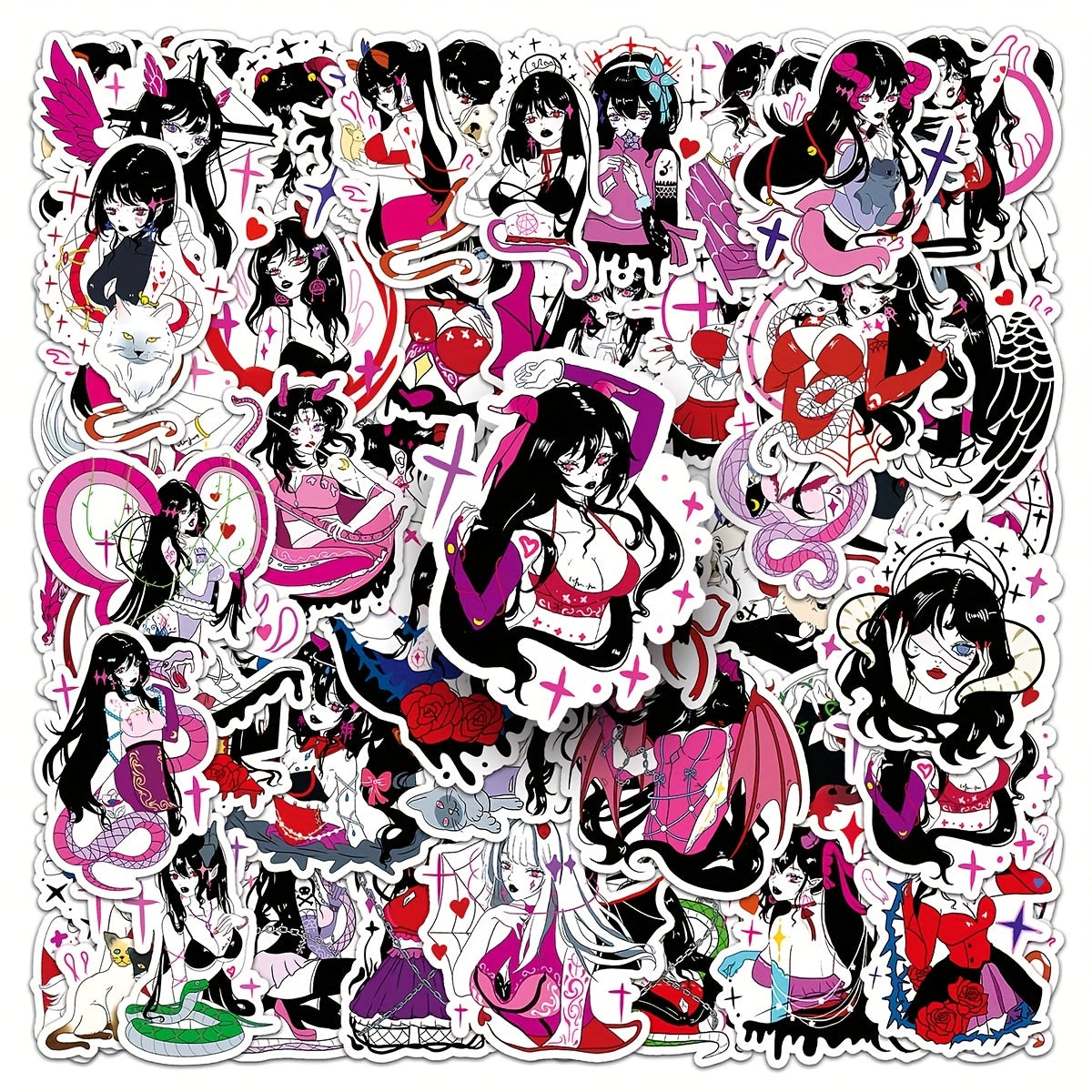 50pcs Anime Cartoon Waterproof Stickers DIY Decorative Luggage Stickers