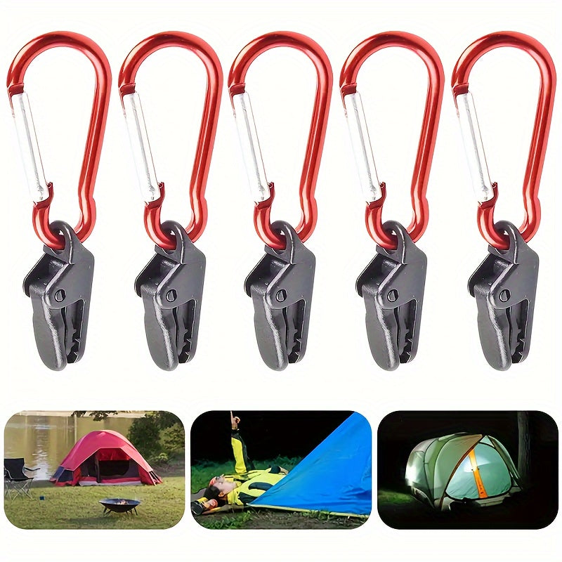 20pcs Tarp Clip Windproof Clamp & Carabiner Set Canopies Camping, Awning