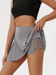 Women's Wide Waistband Sports Skorts - Casual Summer Activewear