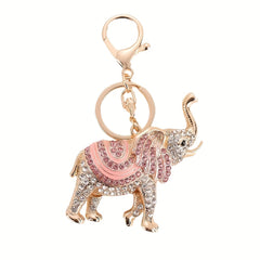 Cute Rhinestone Elephant Keychain for Handbag Car Charm Gift