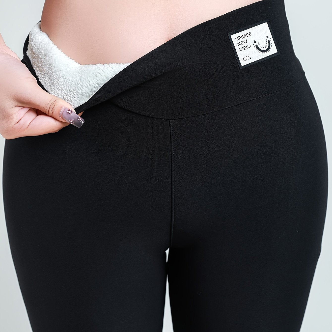 High Waist Fleece Warm Sports Leggings Womens Activewear