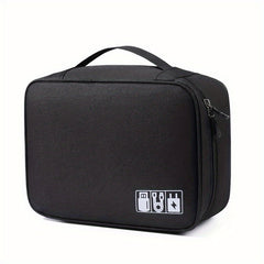 Portable Data Cable Storage Bag Zipper Organizer Handbag