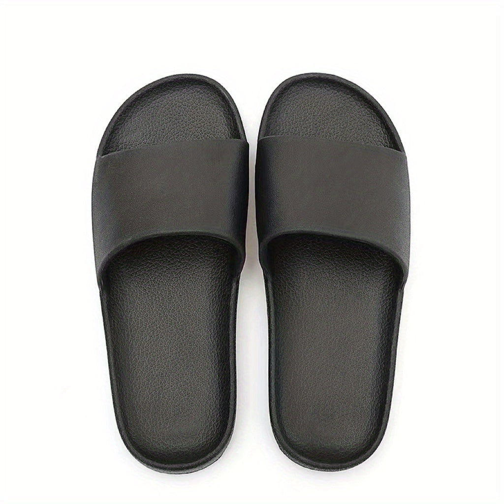 Women's Solid Flat Slippers Minimalist Non slip Bathroom Slide Sandals