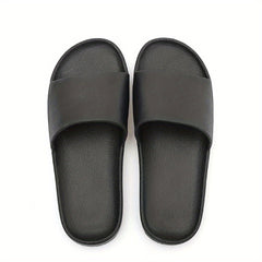 Women's Solid Flat Slippers Minimalist Non slip Bathroom Slide Sandals
