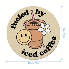 Round Mouse Pad Non-slip Rubber Mouse Mat 7.8" Iced Coffee